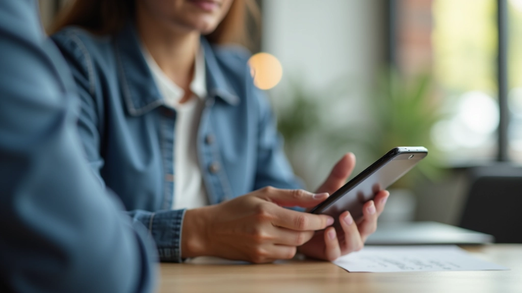 Person looking at smartphone with banking app open and entering authentication code