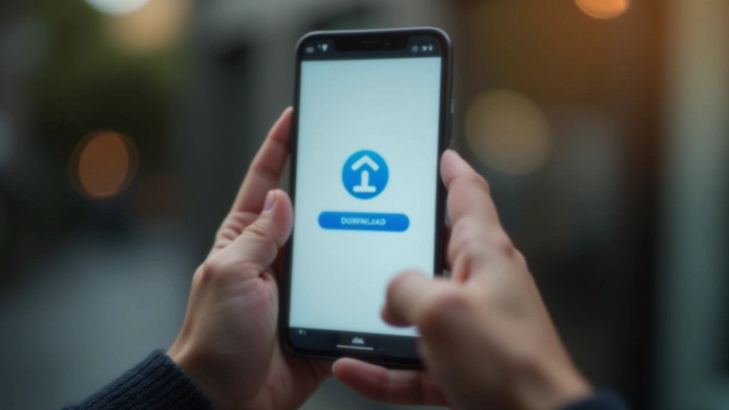 Smartphone screen showing app store with banking app download button and official verification badge