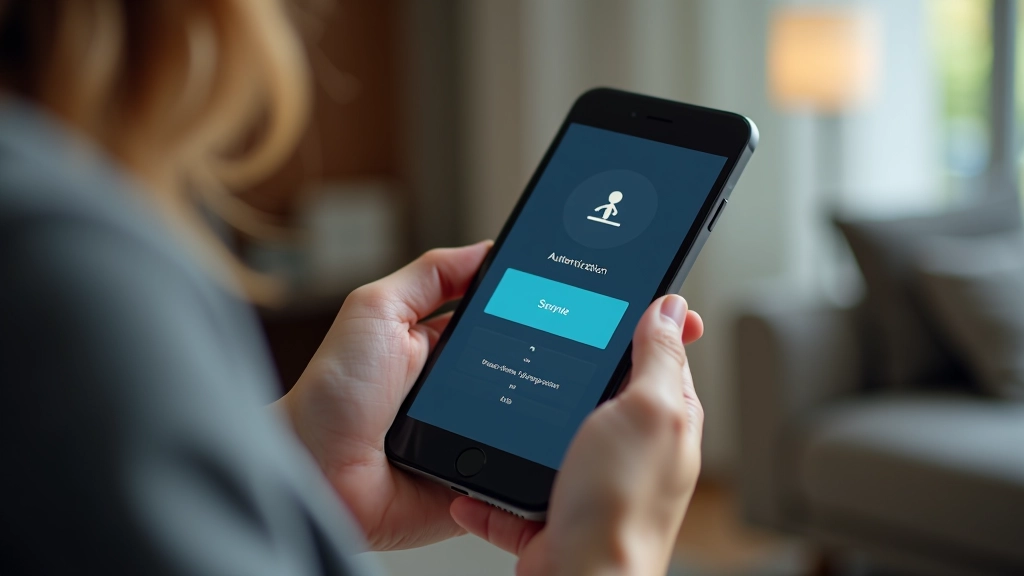Smartphone displaying two-factor authentication code entry screen for banking security